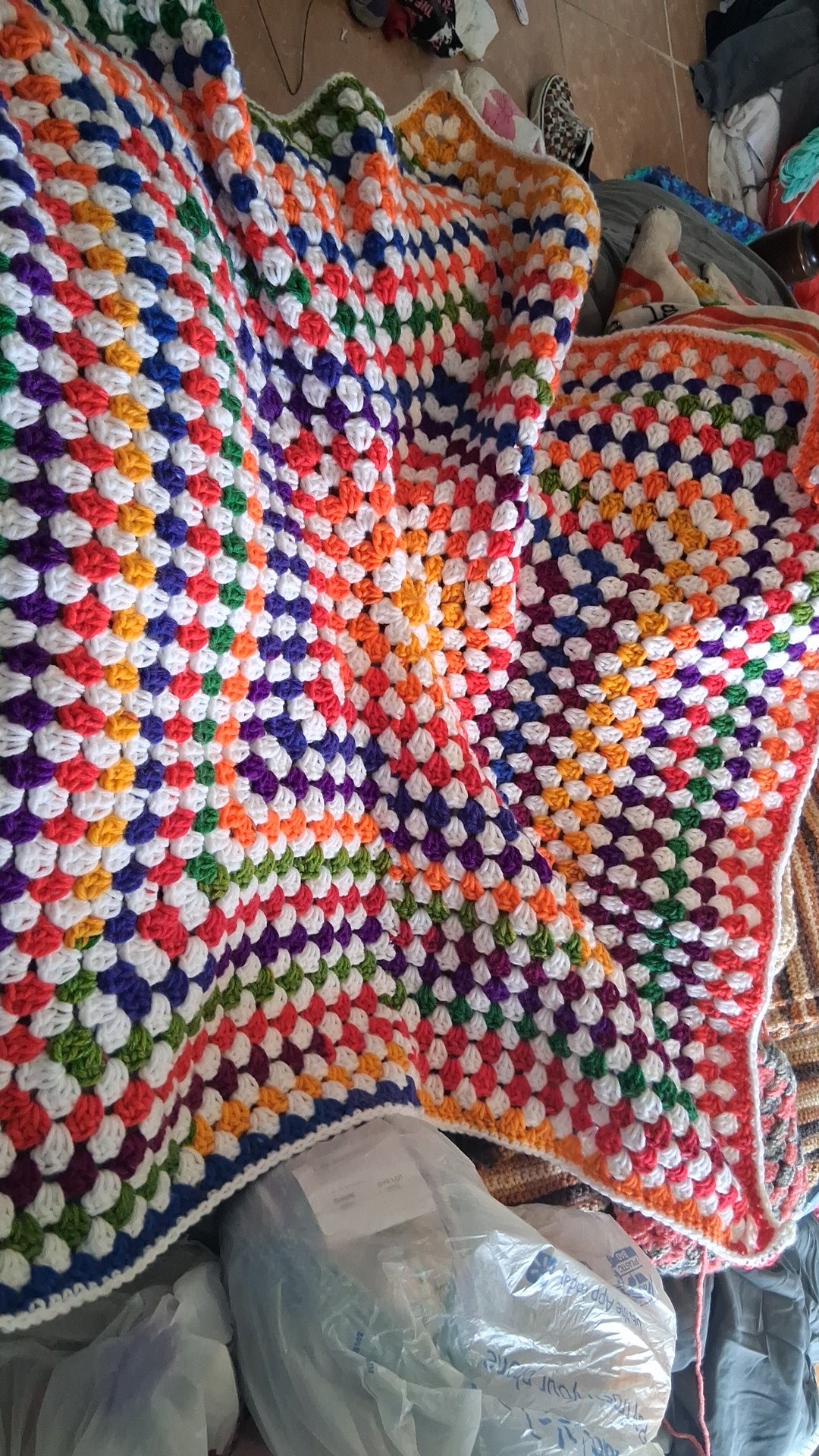 Granny star blanket 🌈🤍 baby blanket