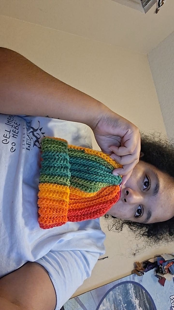 Rainbow baby beanies