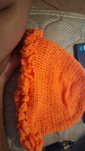 Orange ruffle hat