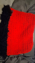 Red cat hat with black fur